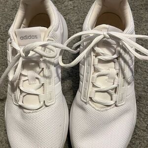 Adidas White and Tan Sole Sneakers